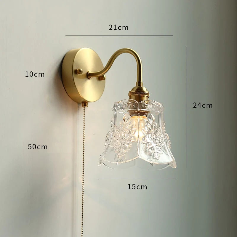 Brigitta Vintage Glass Wall Lamp