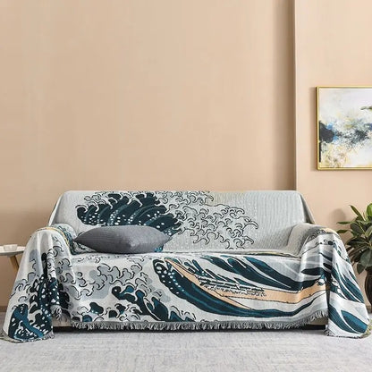Kanagawa Woven Bed Blanket